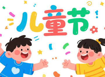 卡通儿童节欢乐庆祝插画