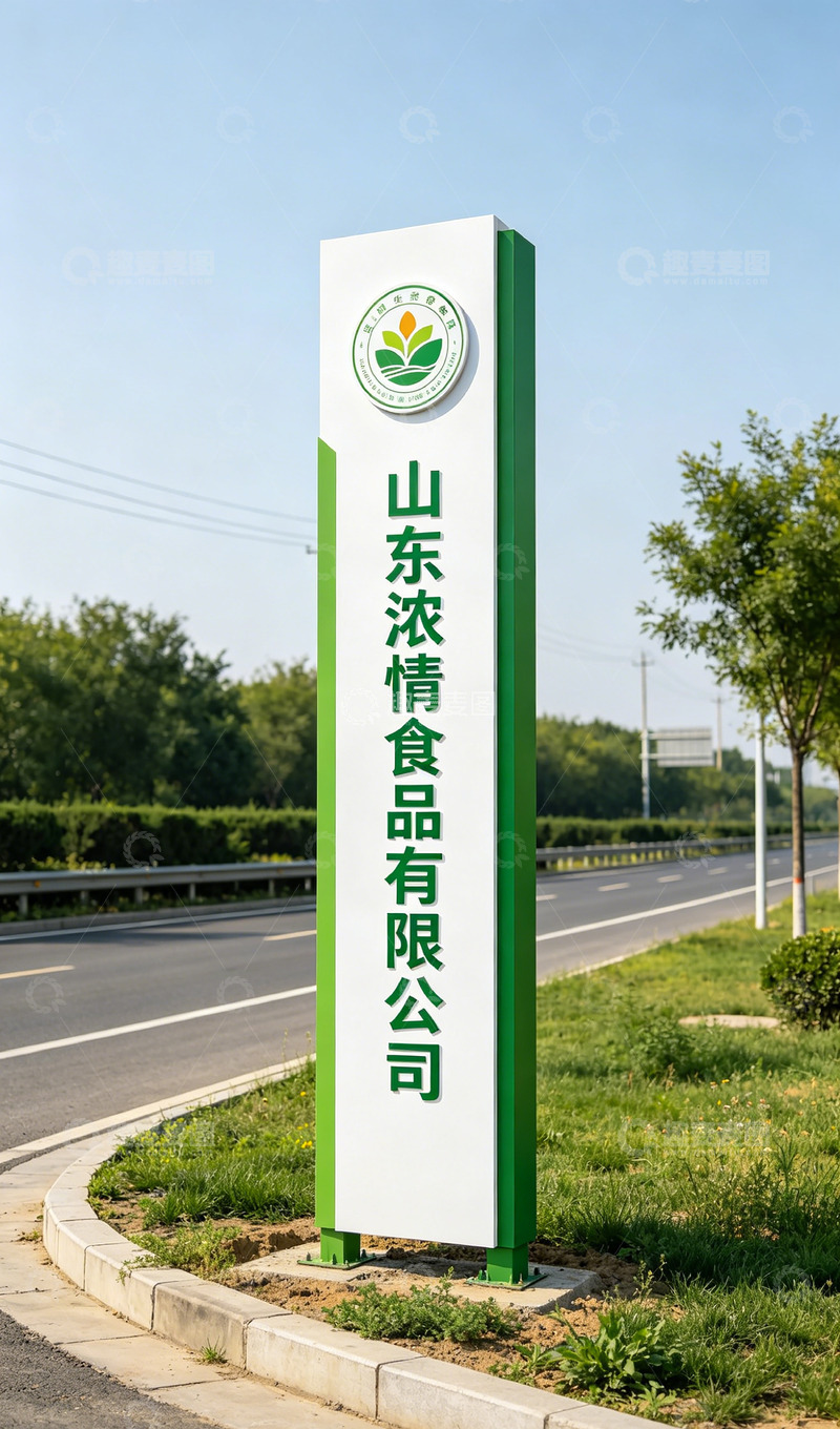 高清大图下载【趣麦麦图】山东食品公司指示牌标识牌