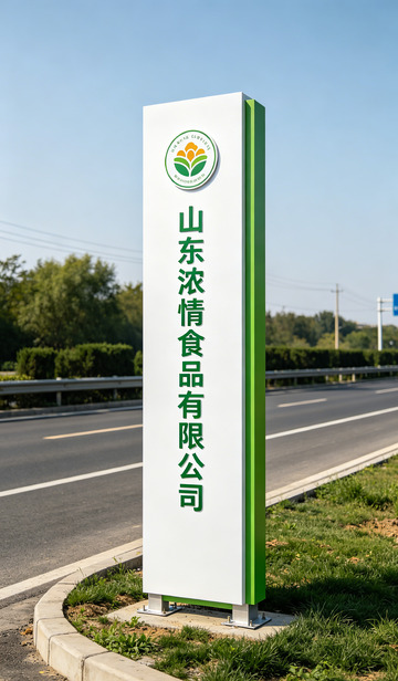 公路旁竖立的公司指示牌