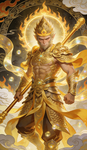 金光闪闪战神插画