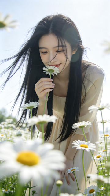 春日氛围女孩与花人像摄影1