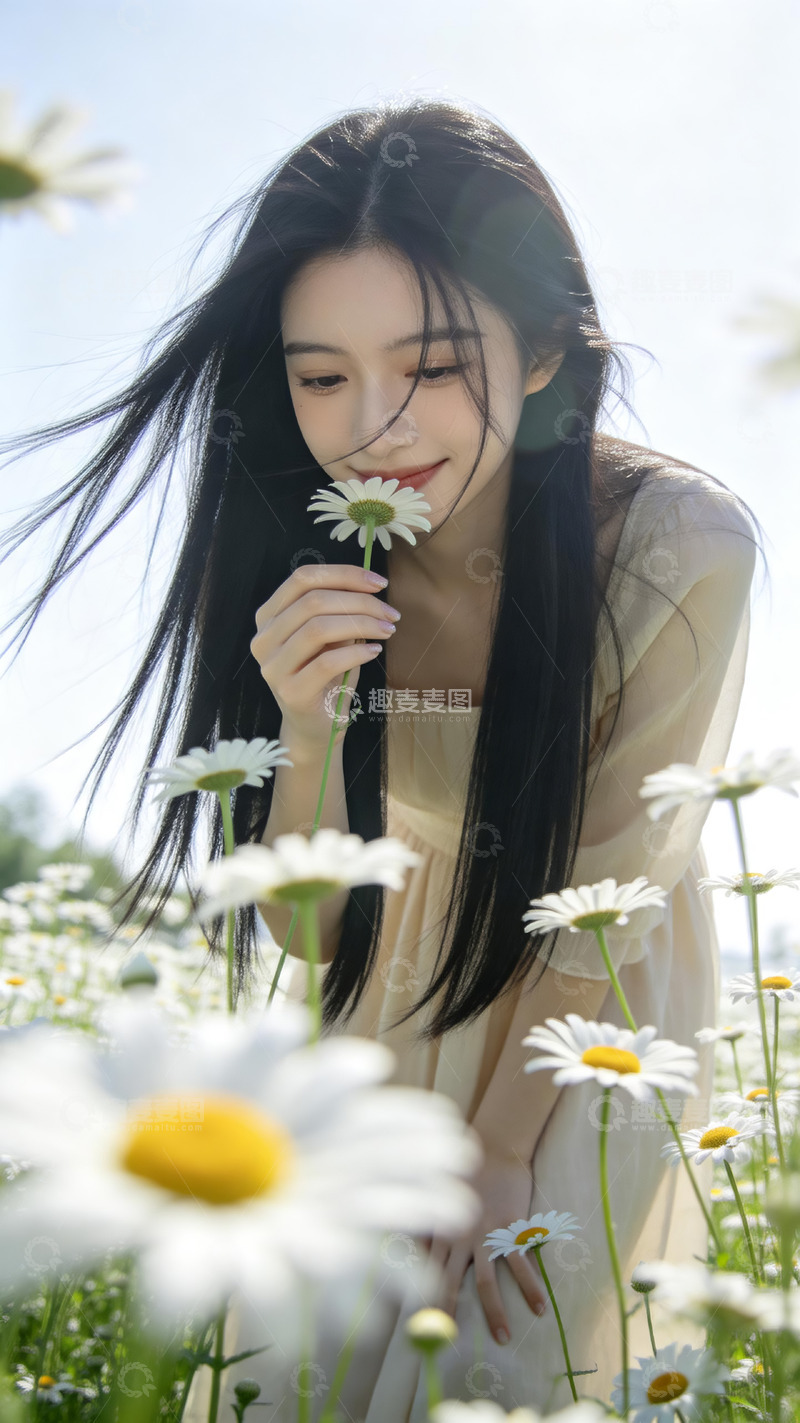 高清大图下载【趣麦麦图】春日氛围女孩与花人像摄影1