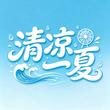 清凉一夏夏日主题艺术字