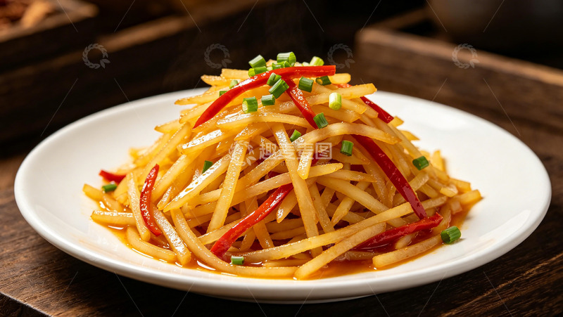 高清大图下载【趣麦麦图】家常炒土豆丝美食摄影