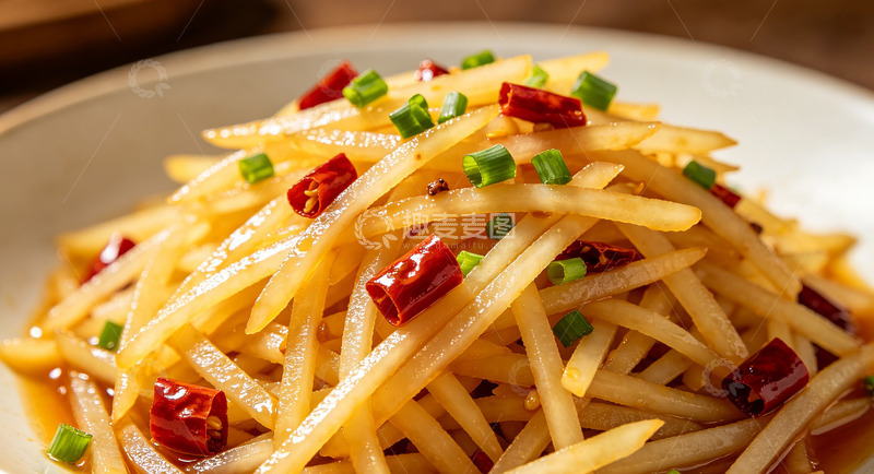 高清大图下载【趣麦麦图】家常炒土豆丝美味菜肴