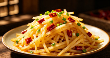 家常土豆丝美食摄影