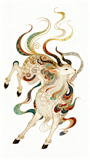 神兽彩绘艺术插画