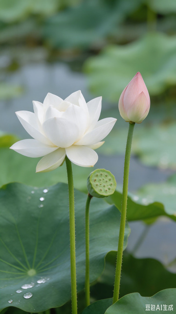 绿色莲蓬饱满圆润