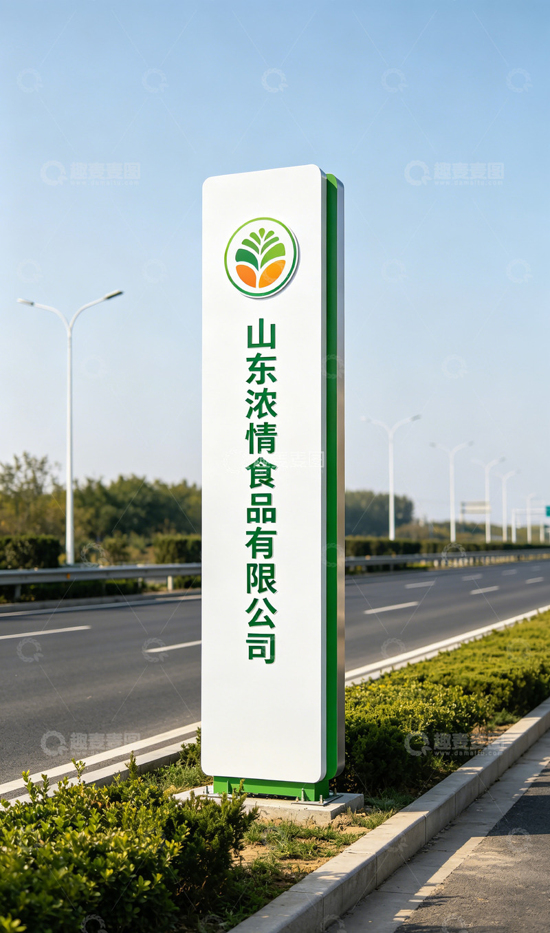 高清大图下载【趣麦麦图】公路旁竖立公司标牌导视牌