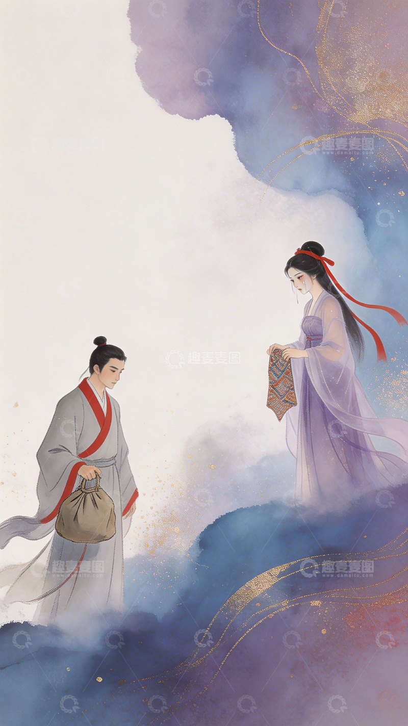 高清大图下载【趣麦麦图】男女鹊桥相会