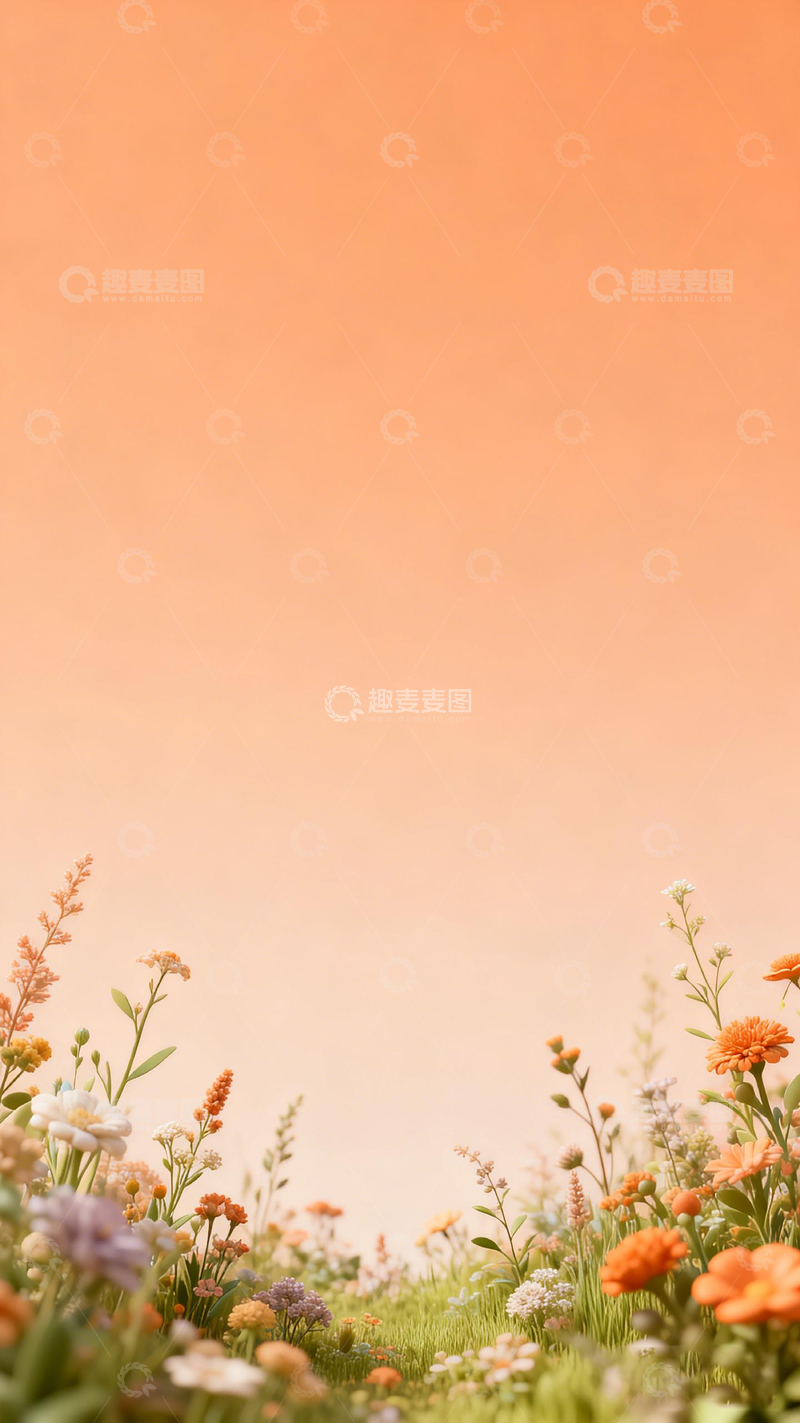 高清大图下载【趣麦麦图】-暖色调花卉风景壁纸
