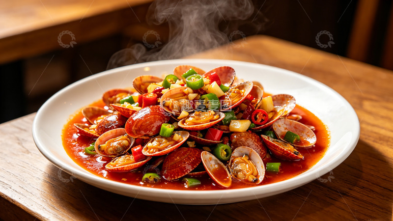高清大图下载【趣麦麦图】香辣蛤蜊美食摄影