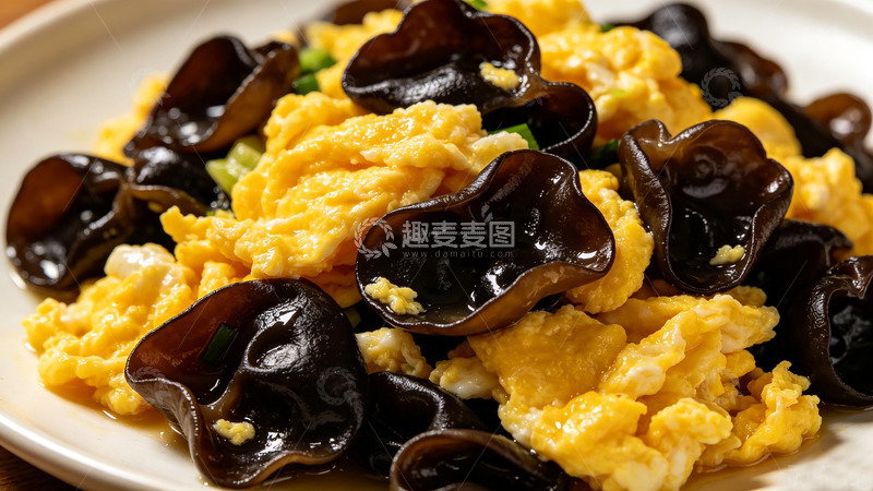 高清大图下载【趣麦麦图】家常木耳炒鸡蛋美食摄影