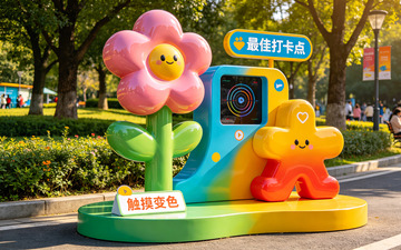 卡通花朵互动装置