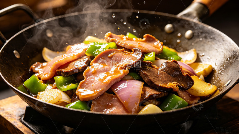 高清大图下载【趣麦麦图】洋葱炒牛肉摄影