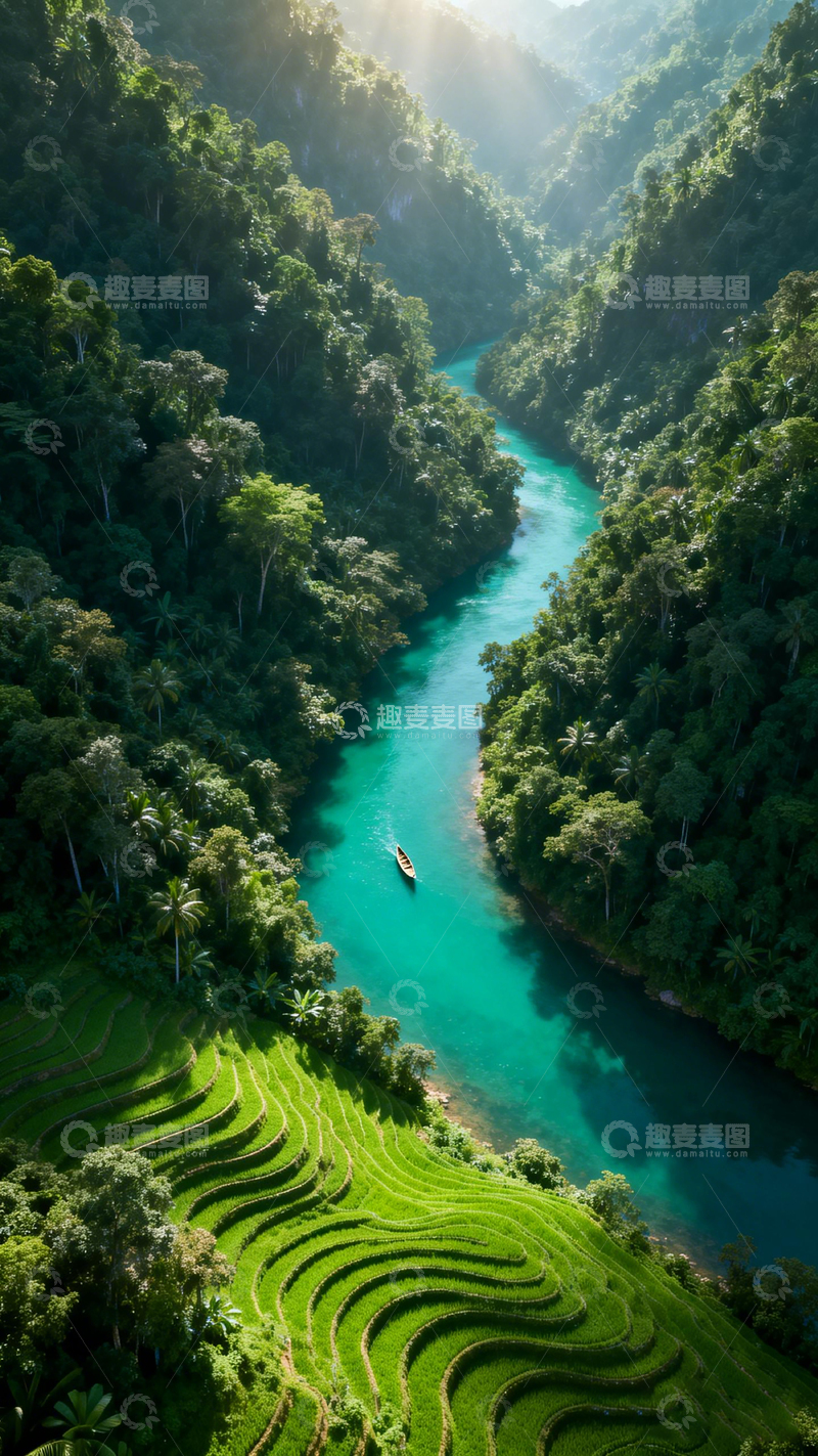 高清大图下载【趣麦麦图】中原山水画卷设计