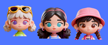 3d卡通潮流潮玩风格女孩头像2