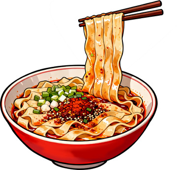 手绘风格陕西油泼面1