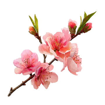 桃花盛开如粉色云海