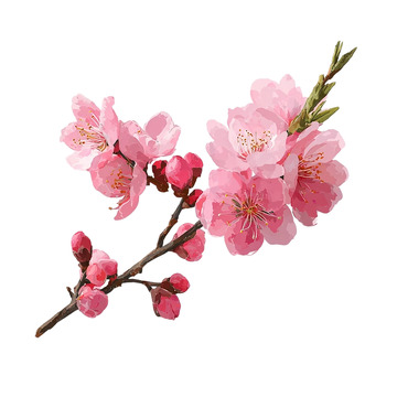 绽放的粉色桃花奇观