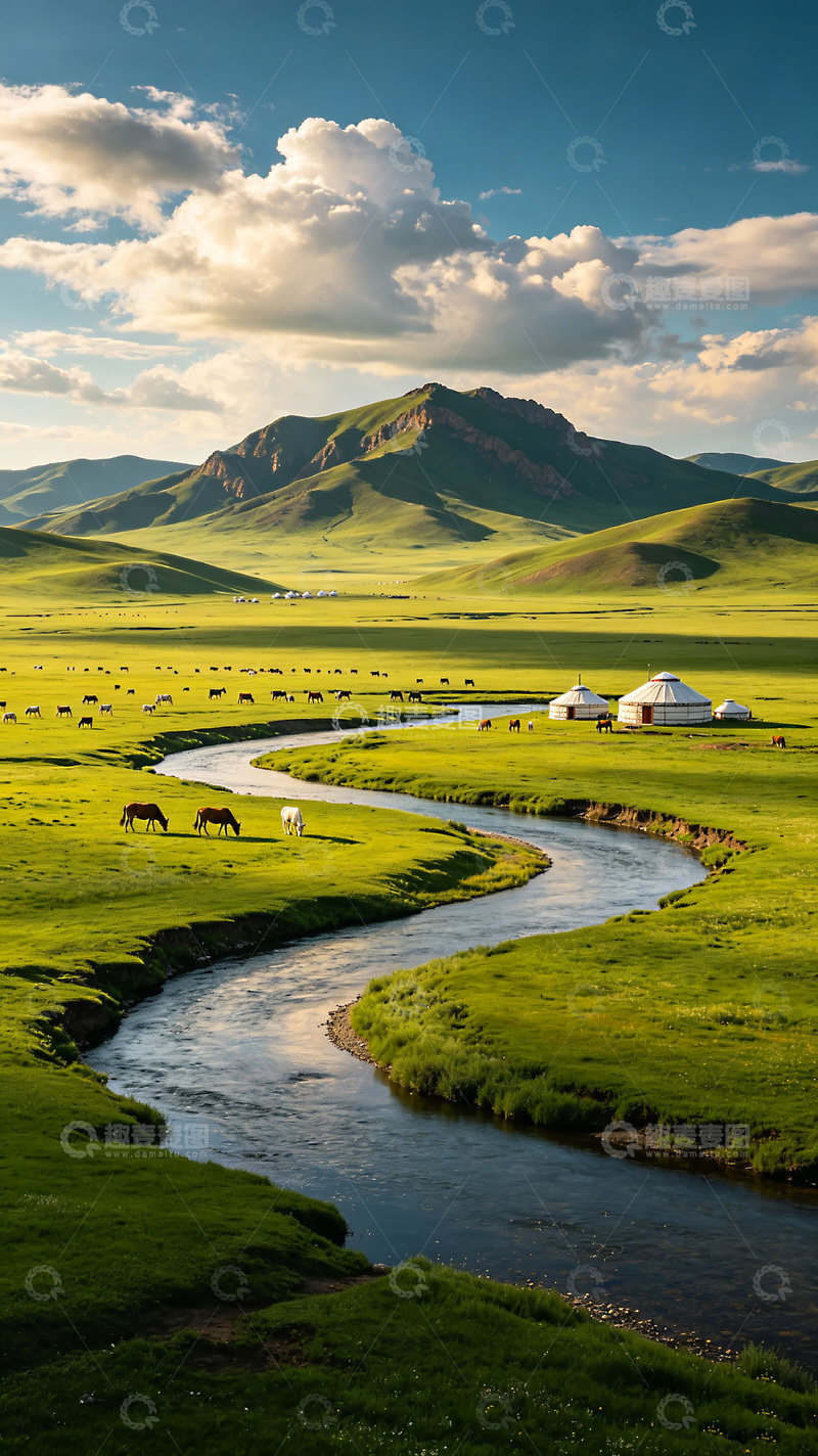 高清大图下载【趣麦麦图】-夏天青草连绵