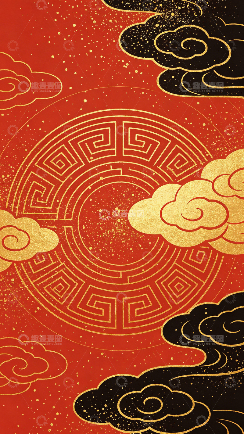 高清大图下载【趣麦麦图】传统中国风吉祥图案插画