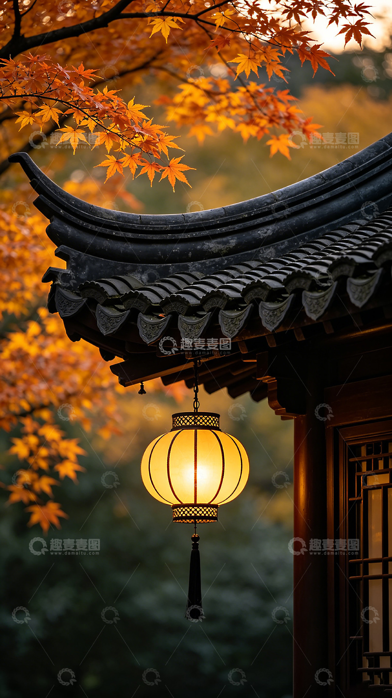 高清大图下载【趣麦麦图】橙黄色枫叶密集分布