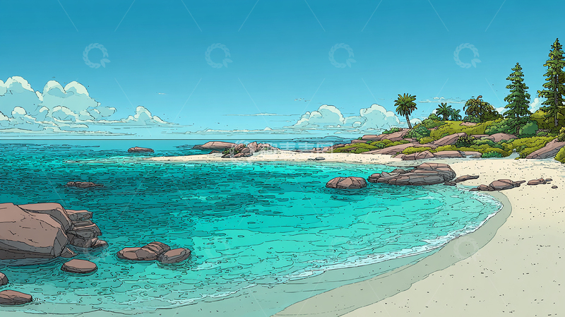 高清大图下载【趣麦麦图】海风吟唱碧浪谣