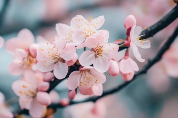 盛开的桃花花卉
