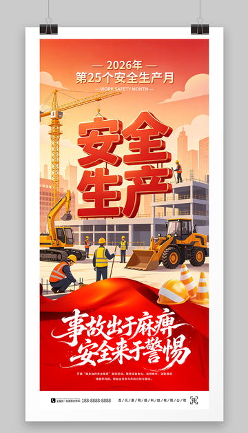 2026安全生产月宣传海报设计