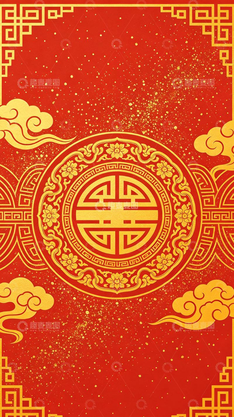 高清大图下载【趣麦麦图】传统中国风吉祥图案海报设计素材