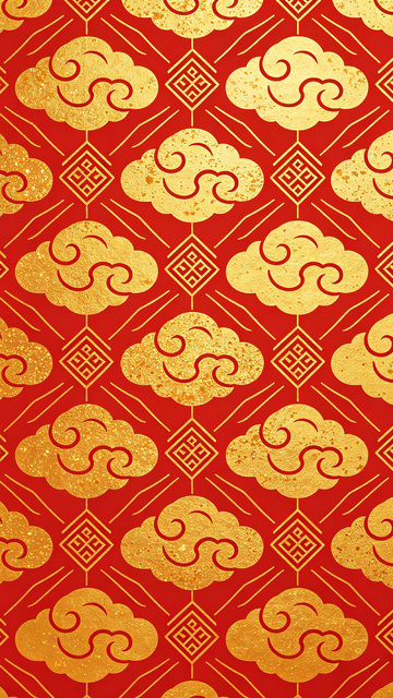 中国传统云纹红色图案