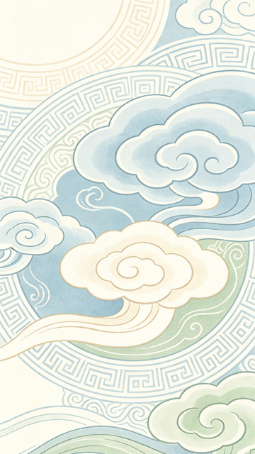 传统云纹图案插画设计