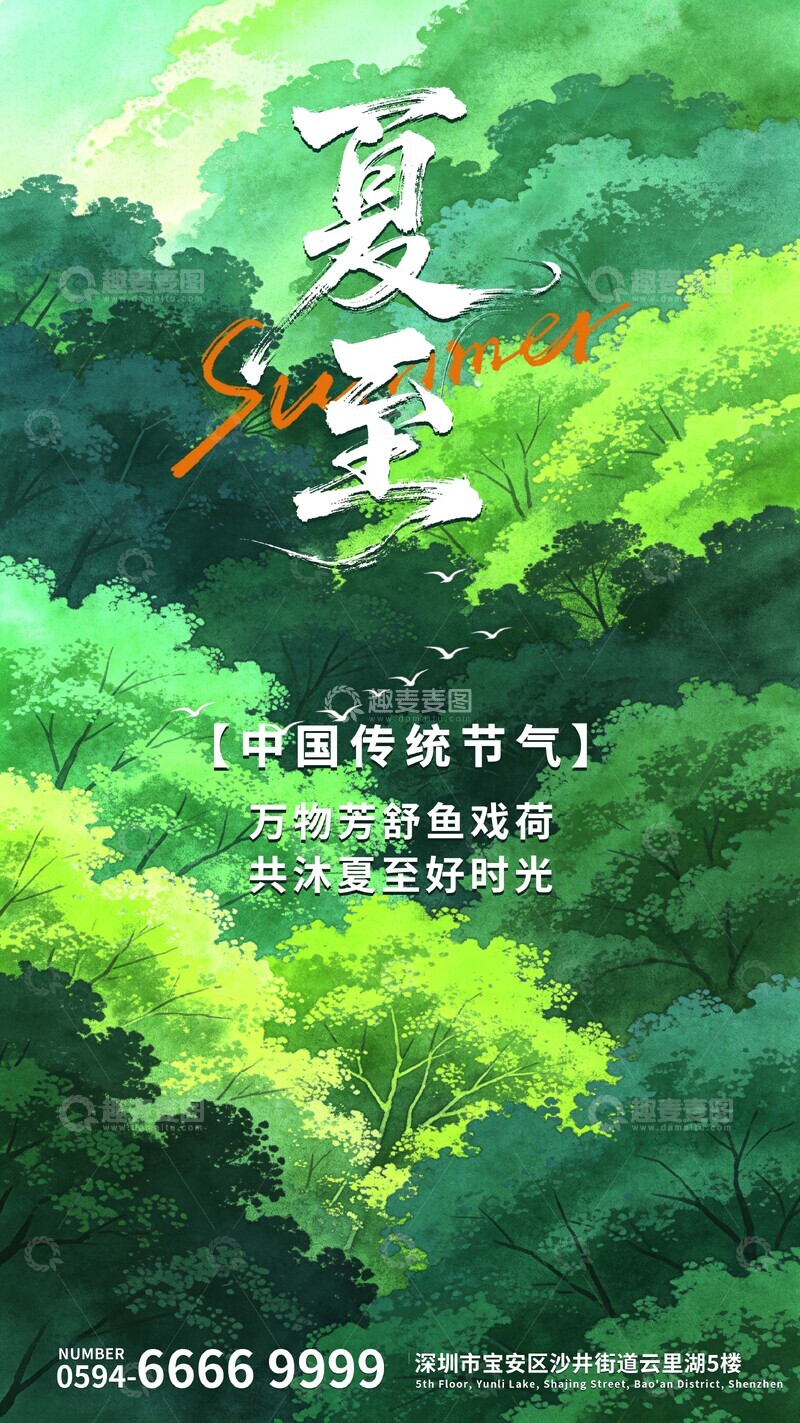 源文件下载【趣麦麦图】夏至夏日元素海报