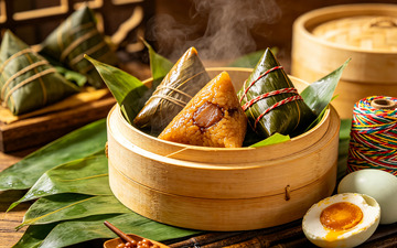 蒸笼粽子美食摄影