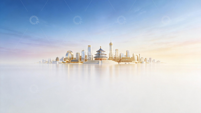 高清大图下载【趣麦麦图】蓝金色高级感活动kv背景1