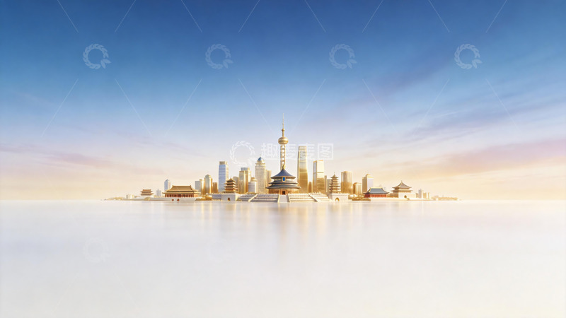高清大图下载【趣麦麦图】-蓝金色高级感活动kv背景2