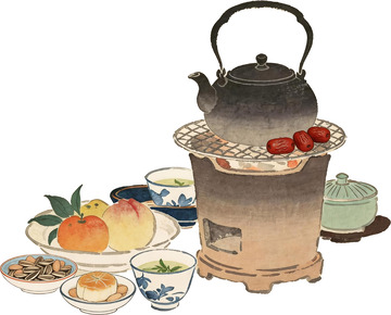 国画风格围炉煮茶