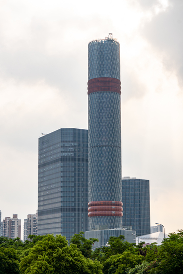 长滩标志金箍棒都市高楼建筑风光摄影