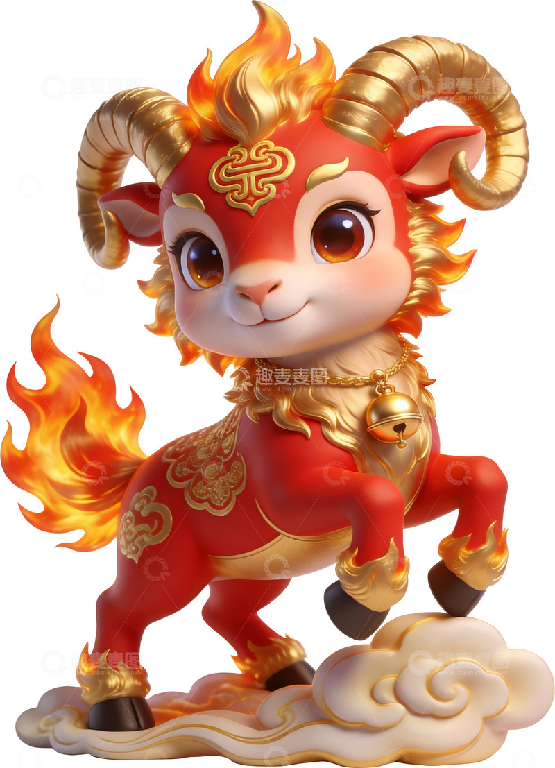 高清大图下载【趣麦麦图】-3d卡通小羊吉祥物 2