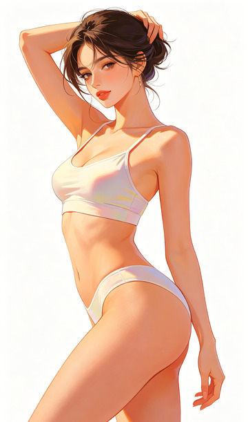 动漫风格女性比基尼插画