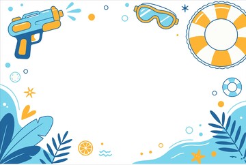 夏日海滩装饰图案设计素材