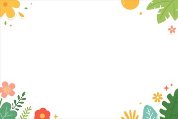 卡通花卉边框设计模板