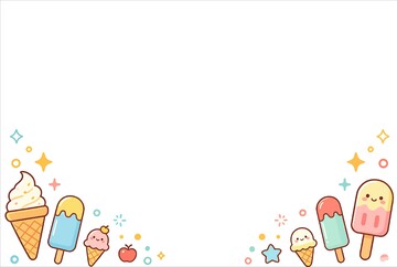 可爱冰淇淋卡通边框设计模板