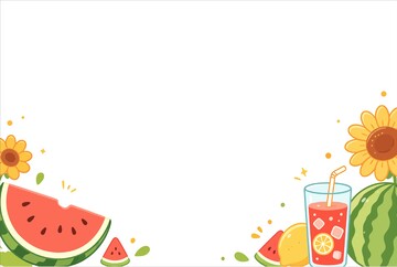 夏日水果饮料卡通背景设计