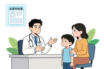 医生诊室咨询卡通插画