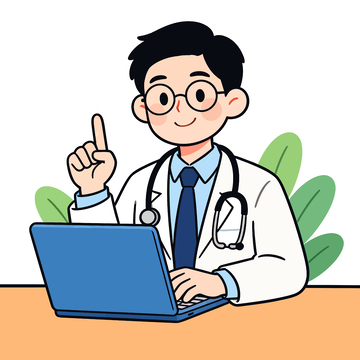 卡通医生咨询插画设计素材