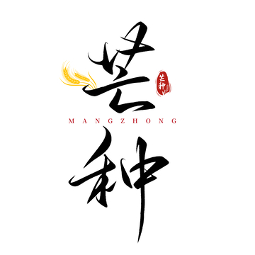 书法艺术芒种节气艺术字体