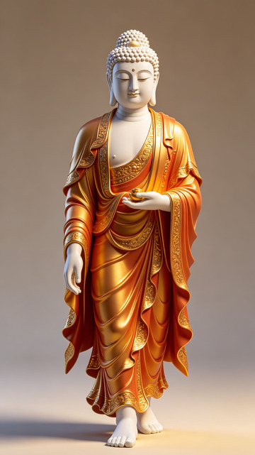 金色佛陀佛像雕塑艺术品