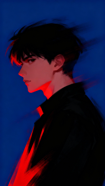 暗黑系男性肖像艺术插画